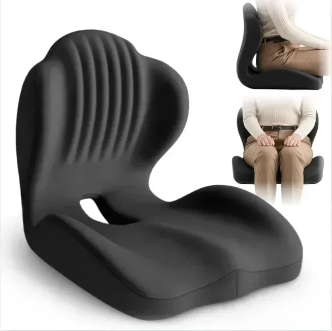 Ergonomisches, geschwungenes Sitzkissen aus Memory-Schaumstoff zur Entlastung von Ischiasdruck, zur Haltungskorrektur, geeignet für Büro, Zuhause, Auto und Rollstuhl. – Detail 6
