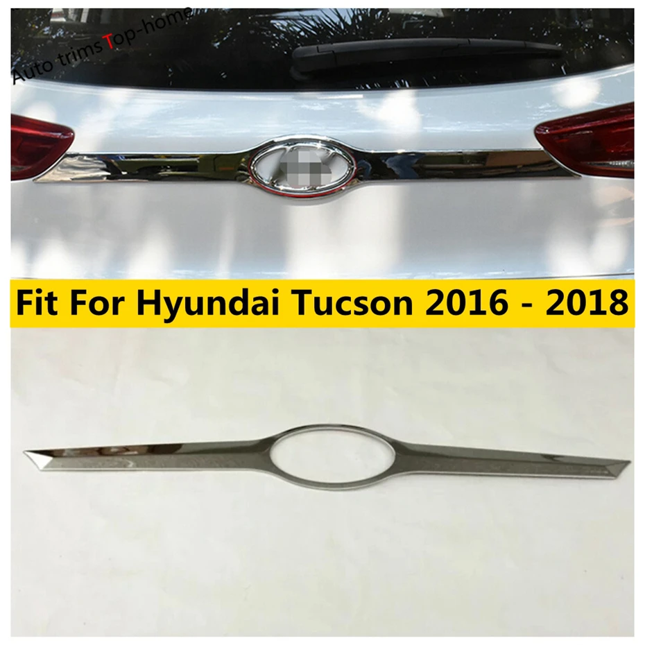 

Front Hood / Rear Trunk Tailgate Tail Strip Protection Decor Cover Trim For Hyundai Tucson 2016 2017 2018 ABS Chrome Accessories