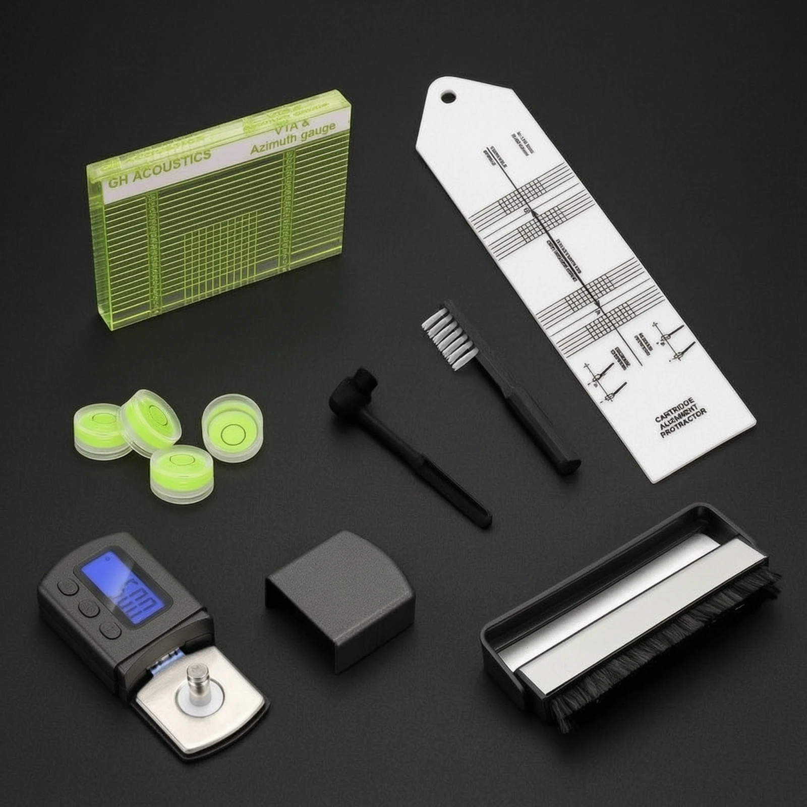 Turntable Calibration Tool Kit Accurate Stylus Alignment Protractor Stylus Force Gauge User-Friendly Azimuth Gauge Hand-Held