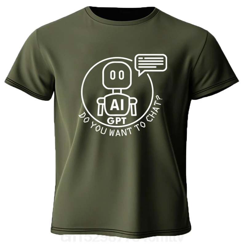 ألغودون con estampado divertido para hombre y mujer، camisa con system de plataforma de machines robótica، Chat GPT