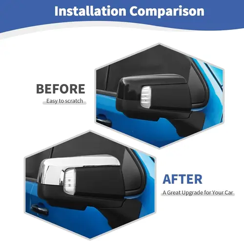 Imagen 2 del producto Para Silverado cubierta de espejo lateral embellecedor apto para Chevy Silverado/GMC Sierra 2019-2025 accesorios exteriores 2 uds