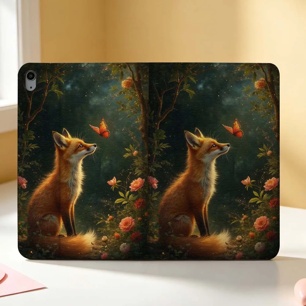 Fox Butterfly Forest For Apple iPad Pro Mini A16 A17 A14 4 5 6 7 6th 12th Gen 9.7 12.9 11 13 M4 inch Tablet Case Pen Tray