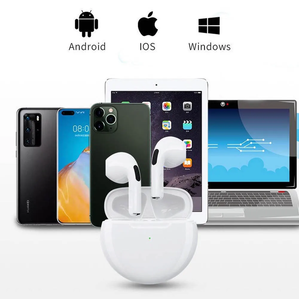 سماعات رأس لاسلكية Air Pro 6 TWS مع ميكروفون Fone سماعات بلوتوث رياضية للجري لسماعات Apple iPhone Xiaomi Pro6