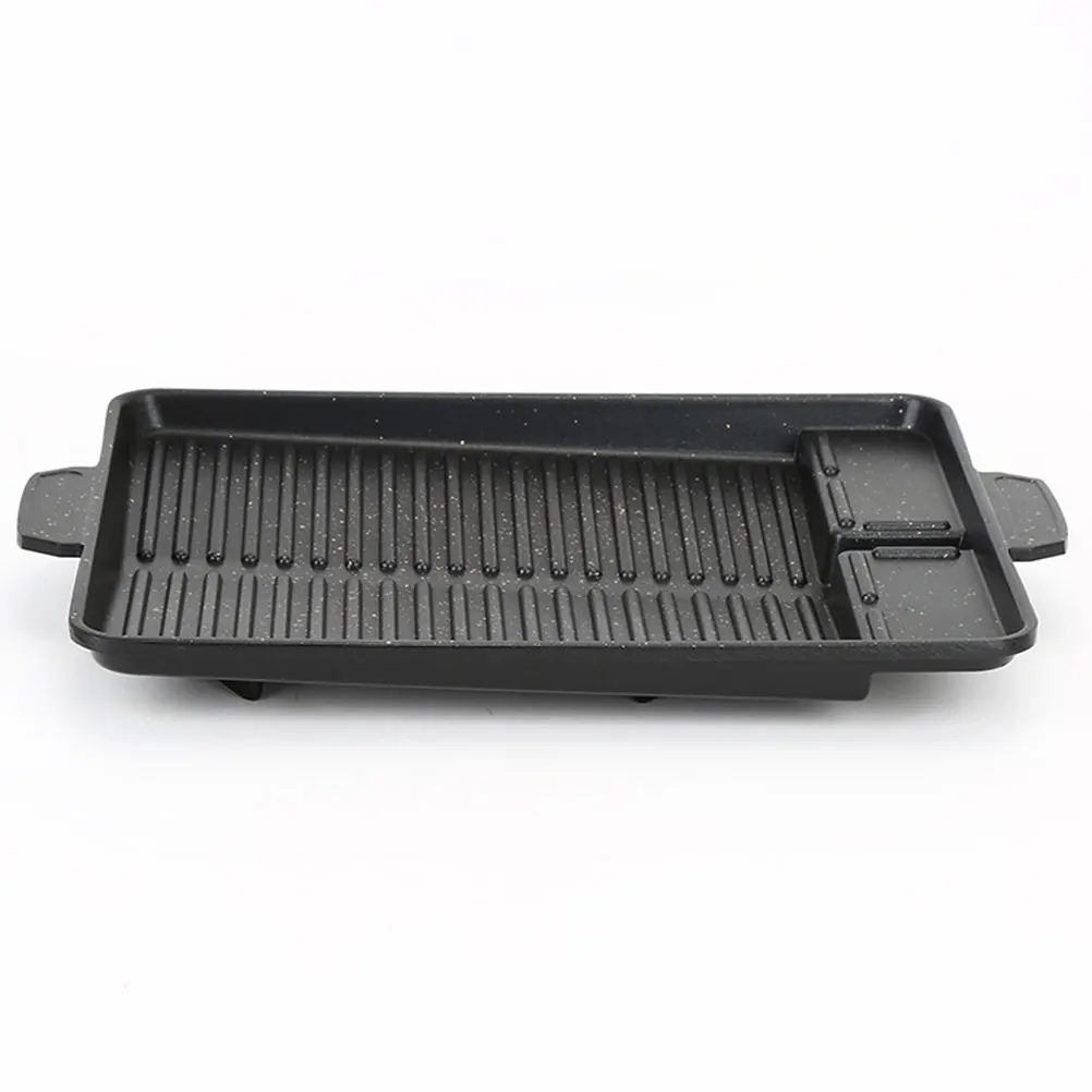 

Maifan Stone Baking Tray Portable Aluminum Alloy Non-Stick Lightweight Oil Drain Design for Outdoor Barbecue Camping Household