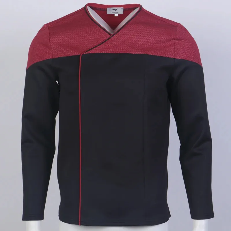 

dd54Star Picard 2, красная униформа Command, косплей, Звездный Флот, Золотая, синяя рубашка, костюм для вечеринки на Хэллоуин, аксессуары ST