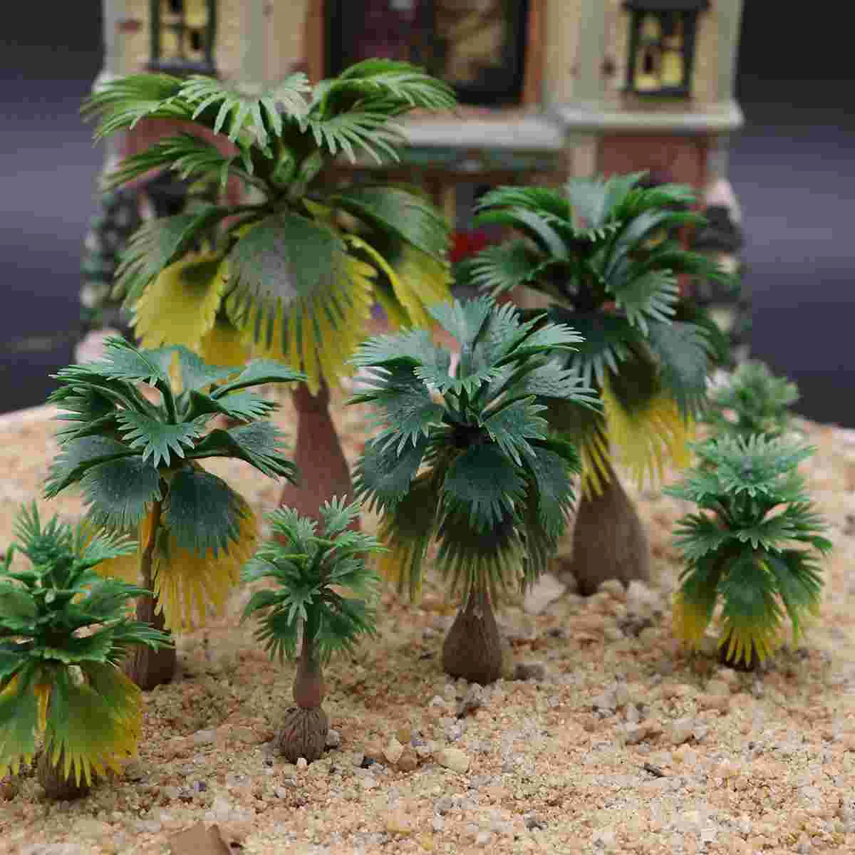 15 peças árvores modelo de palma tropical 1:100 escala 1:300 suprimentos de arquitetura de paisagem verde para aparência de parque de trem