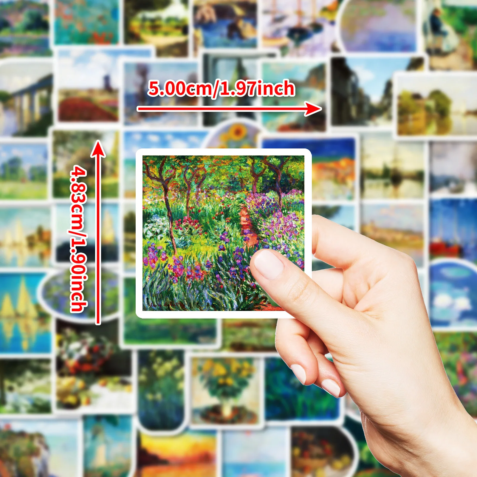 50pcs Romantic Oil Painting Theme Graffiti Bestselling Artistic Atmosphere Decorative Stickers DIY Water Cup Refrigerator