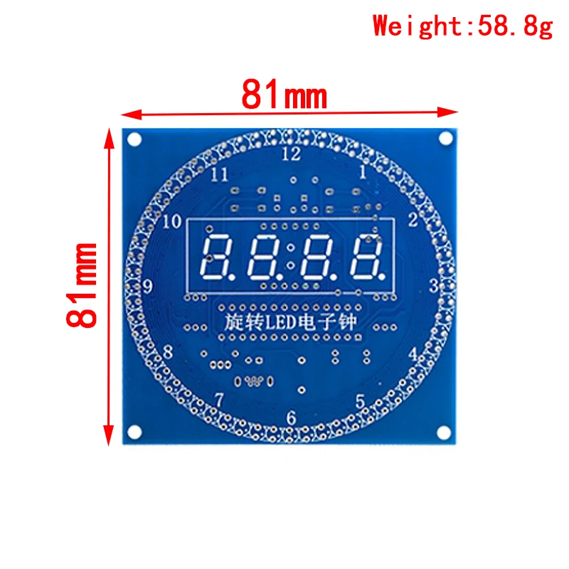 DS1302 Rotating LED Display Alarm Electronic Clock Module DIY KIT LED Temperature Display