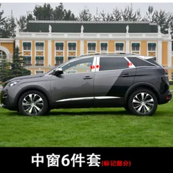 For 2017 Peugeot 3008 GT Accessories Stainless Steel Pillar Posts Specular Mirror Trim Sticker