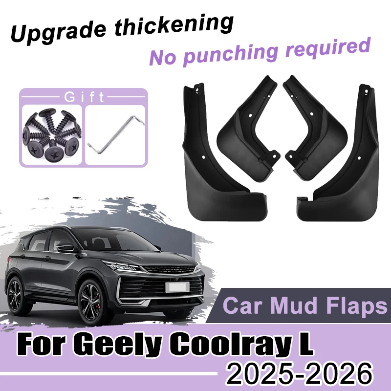 

4PCS Car Splash Guards Fender for Geely Coolray L 2025 2026 Mud Flaps Front Rear Wheel Mudguard Protect Mudflap Auto Accessories