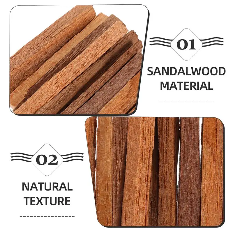 Natural Sandalwood Wood Fragrance Incense Sticks Smudging Wooden Wilds Harvested for Purifying Meditation Fragrant Stress Relief