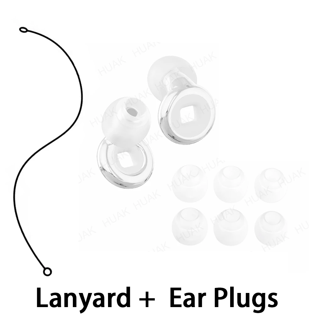 Noise Cancelling Reusable Ear Plugs with Lanyard Quiet Hearing Protection for Work Rest Study Swim Motorcycle Outdoor Activities