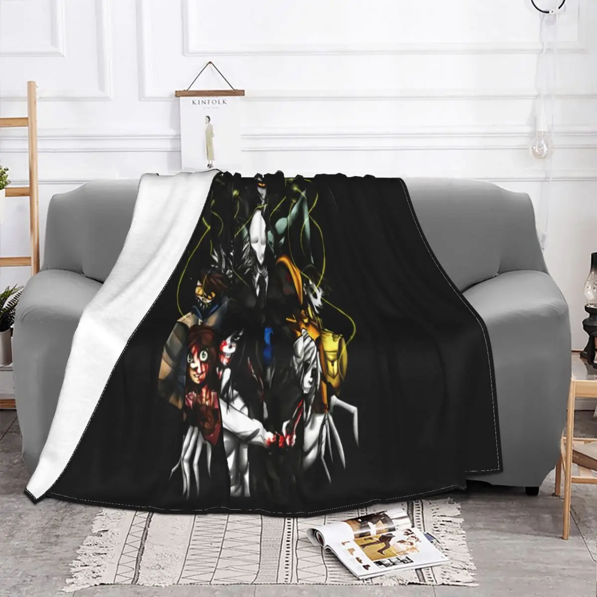 Creepypasta New Horror Scared Costume For Halloween Hq Cheap Sale Many Colors Comical Geek Throw Blanket