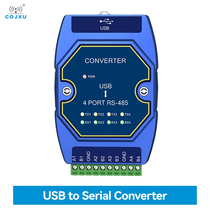 Industrial Grade USB to RS-485 Serial Port COJXU E810-U41CS 6M Rate 4 Serial Ports Converter USB-C Interface High Protection