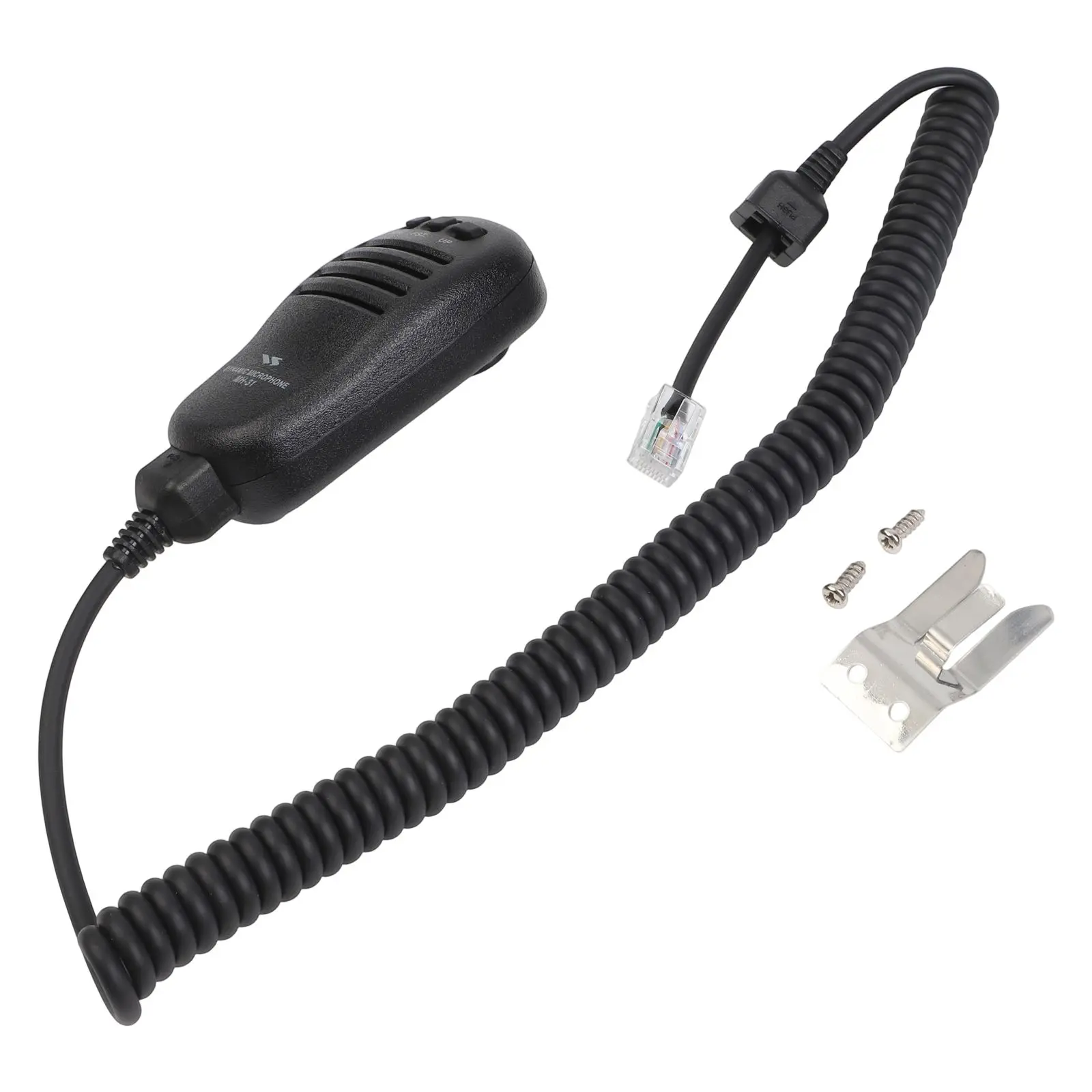 Replacement MH31A8J Microphone for Yaesu FT450 FT817 FT818 FT857 FT891 FT897 FT991 Radios with Robust Spiral Cable and Clip