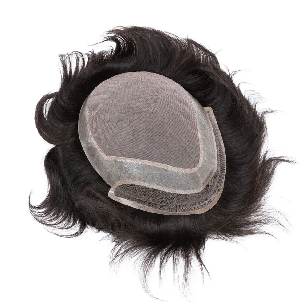 

SEGO Toupee For Men Human Hair Replacement System Mono Thin Skin Pu And Firm Lace Front Prosthesis Hair Pieces For Men Mens Wigs