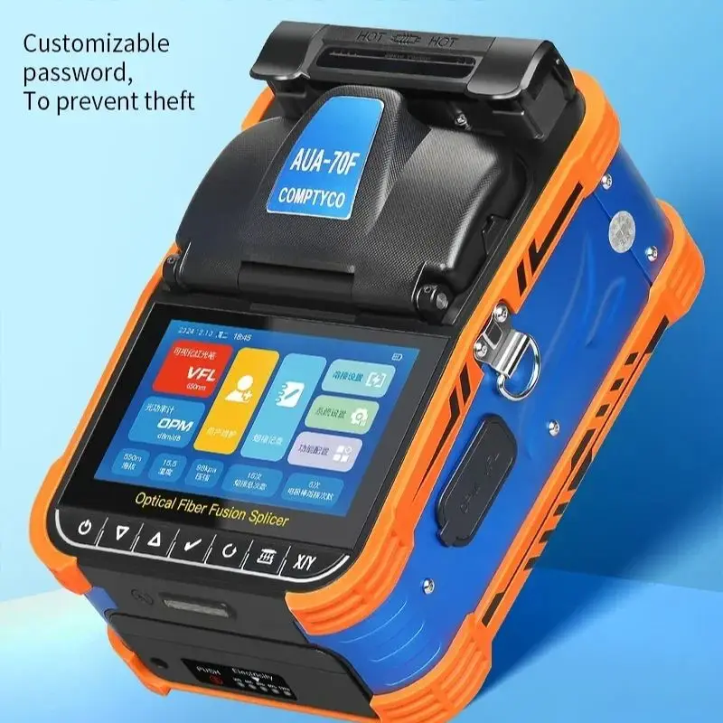

6-Motor Fiber Fusion Splicer with 5" Touch Screen, Built-in VFL & OPM, Fast Welding for SM/MM Optical Fiber Cables