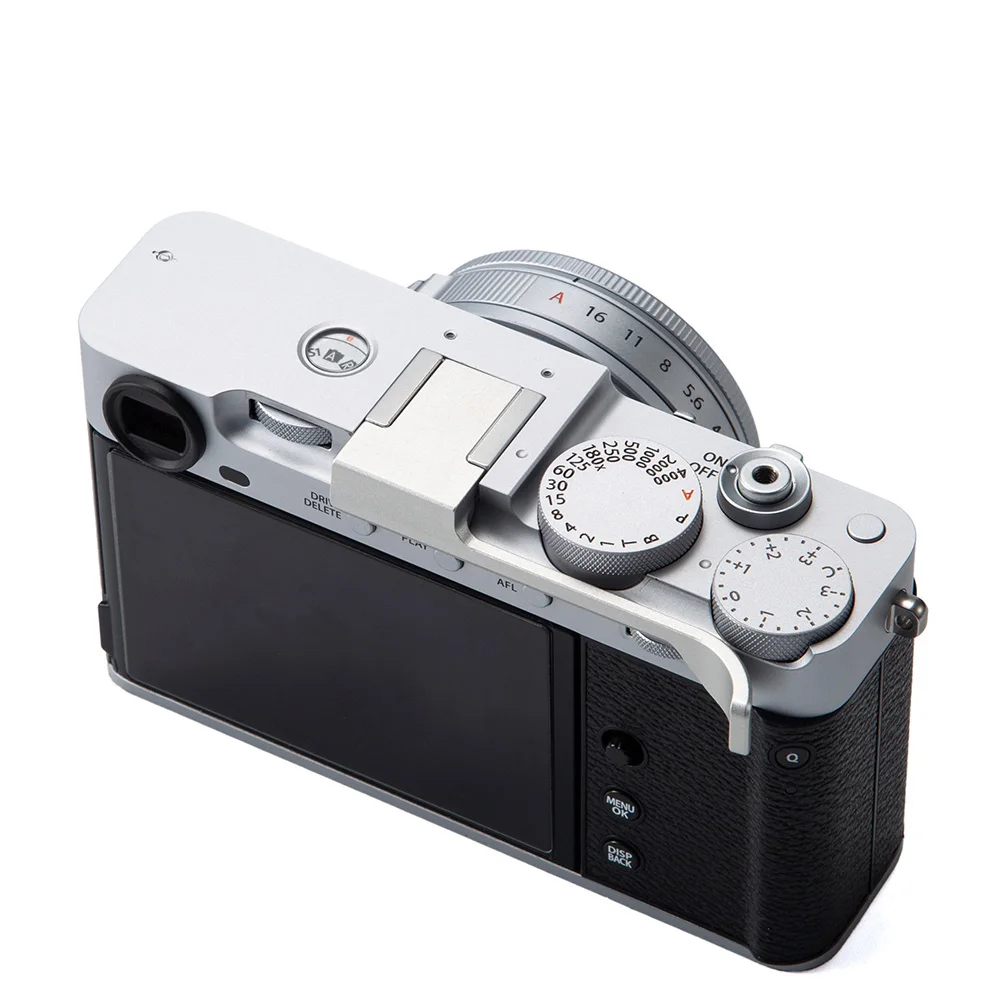 Metal Thumb Up Grip with Hot Shoe Cove Shutter Button for Fujifilm Fuji XE5 X-E5 Soft Release Button Protective Cap