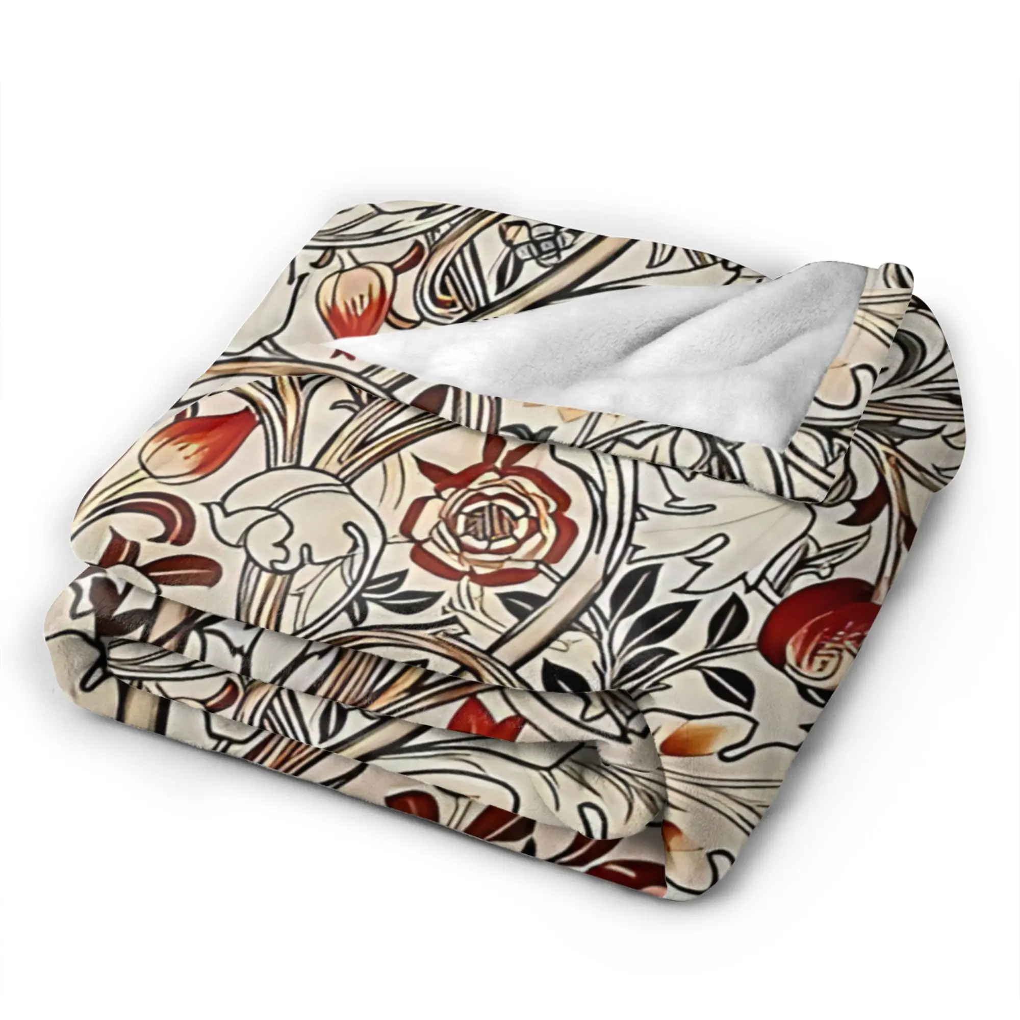 William Morris bird  Plush Blankets Children  Flannel Throw Blanket For Couch  Sofa Bed Warm Custom Quality Bedspread Gift Idea