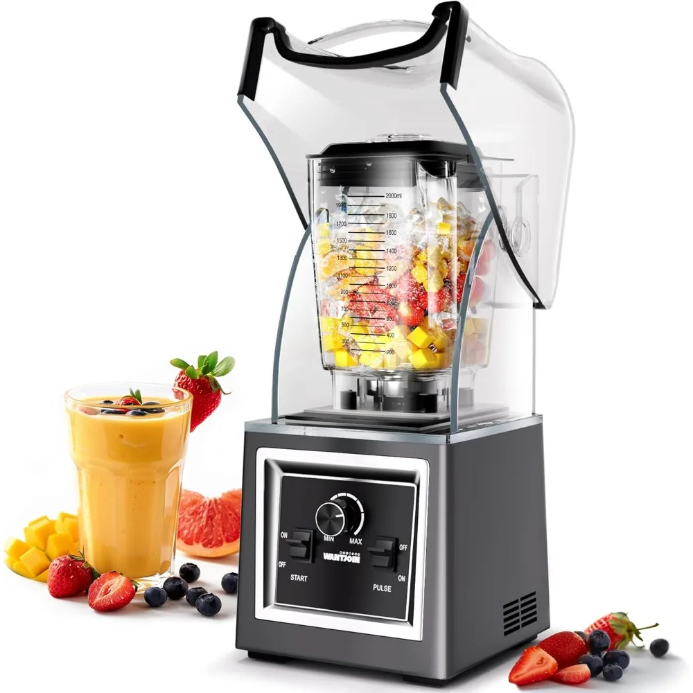 

Wantjoin Blender for Smoothies - Soundproof & Quiet Commercial Blenders, Removable Shield, 2000W Watte, 67 Oz Capacity - Perfect
