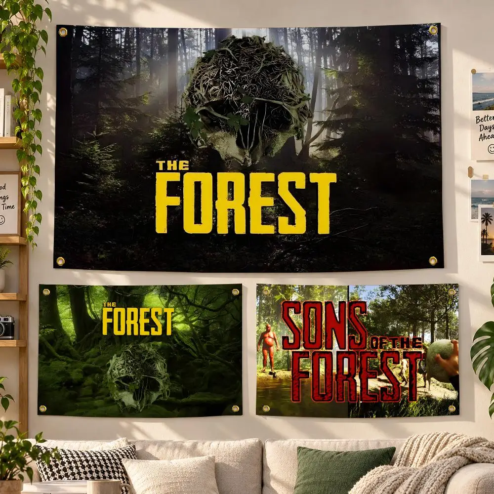 Game Sons of the Forest Survival Flags Personalized Banner Flag Room Dorm Camping Picnic Garage Bar Outdoor Wall Decor
