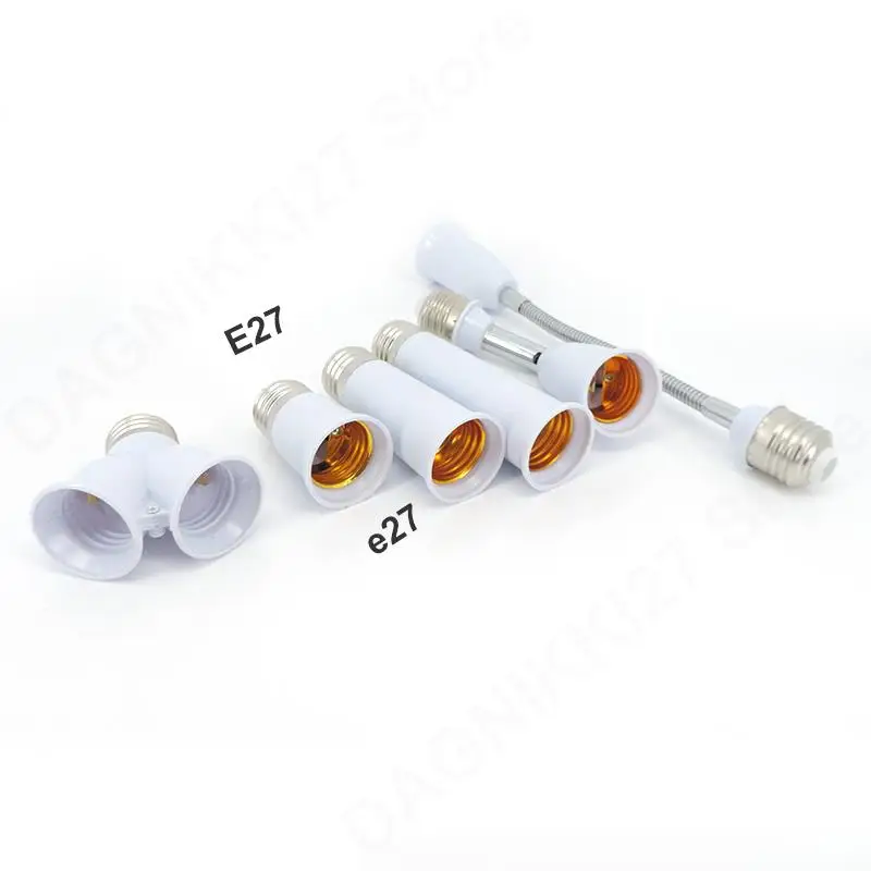 E27 To E27 LED light Lamp bulb Base Socket Screw Extension power Holder Converter Flexible E27-E27 Retardant Adapter V27