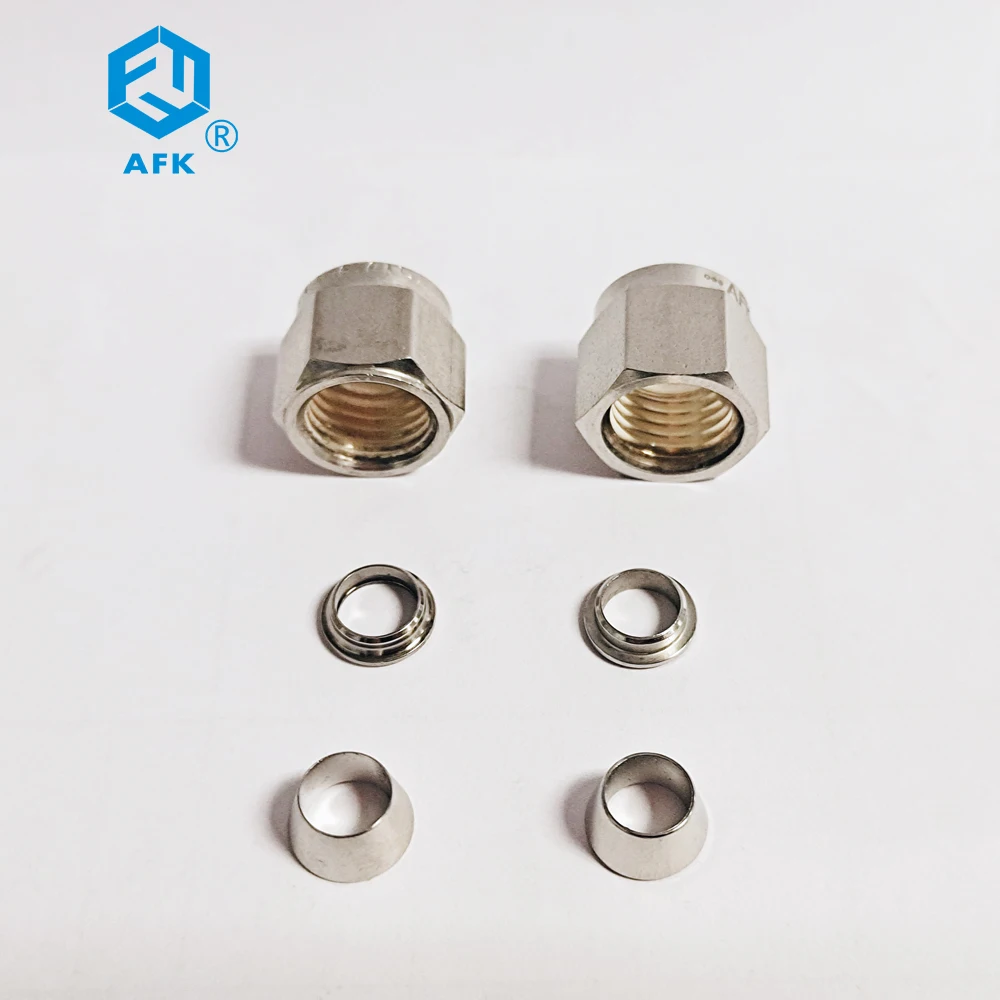 AFKLOK Type Stainless Steel 316 High Pressure 1/8in 1/4in 3/8in 1/2in 3/4in Tube OD Compression Nut and Ferrules Sets