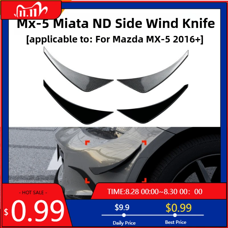

Hot Ornaments For Mazda Miata MX-5 ND 2016+ Side Wind Blade Diffuser Car Sticker Modification Accessories Interior Stickers