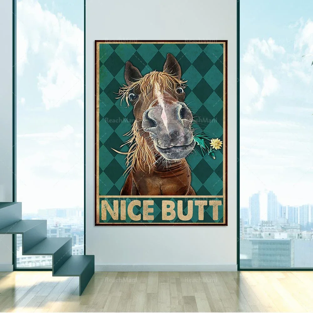 Horse lovers beautiful ass poster wall art printing home life decoration bathroom toilet poster