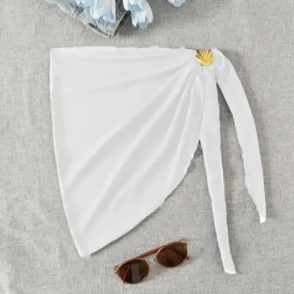 Ropa de protección solar para la playa para mujer, conjunto de falda de Color puro, ropa interior transfronteriza, fibra Coolmax, Tead brillante