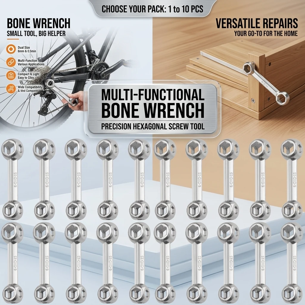 Multi Functional Bone Wrench Hexagonal Screw Tool Portable Ten In One Bicycle Hexagonal Socket Small Wrench 1/2/3/4/5/10PCS