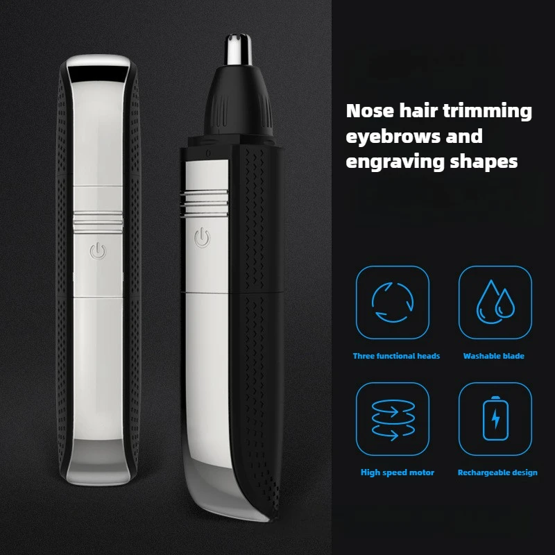 

3-in-1 Electric Nose Hair Trimmer Men's Nose Hair Shaving Machine Men's Shaving Machine Rechargeable Nose Hair Scissors