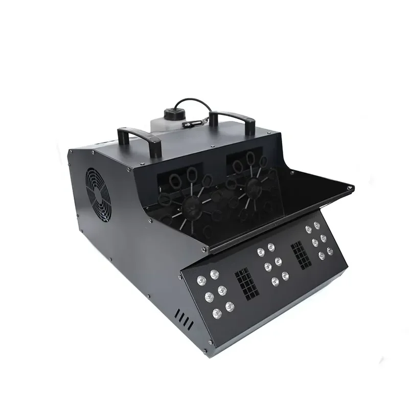 Launching Bubbles All Over the Sky Bubble Fog Machine DMX&Remote Control Healthy White Bubble Machine with LED 2L Fluid tank