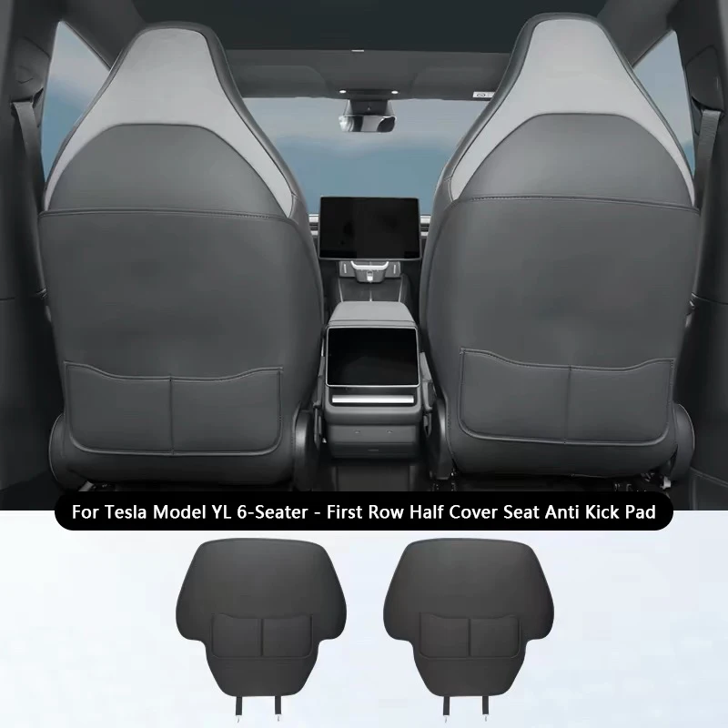 Autositz-Rückenlehnen-Anti-Kick-Pad für Tesla Model YL 6-Sitzer, Leder-Vollschutz für die erste Sitzreihe, Anti-Kratz-Schutzpolster – Detail 11