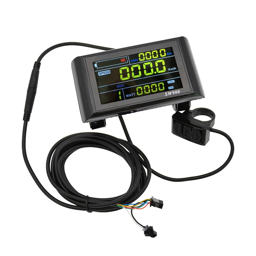 SW900 E-bike LCD Display Speed Control Panel 24-60V 5/6pin Adapter Cable Electric Scooter Bicycle LCD Display Cycling Accessory