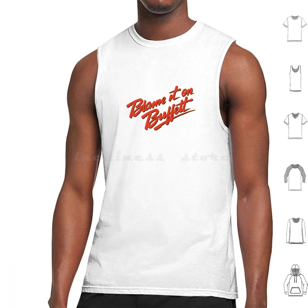 Red Blame Camisetas sin mangas Estampado Algodón Jimmy Buffet Jimmy Buffett Margaritaville Parrothead Buffett Tropical Beach Shark Parrot