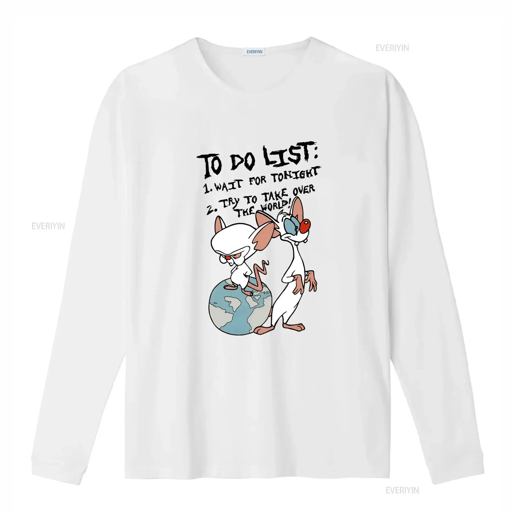 Pinky and the Brain To Do List T Shirt for Men Fun Cartoon Design Comfortable Fit Perfect Fans vintage Washed Stretched