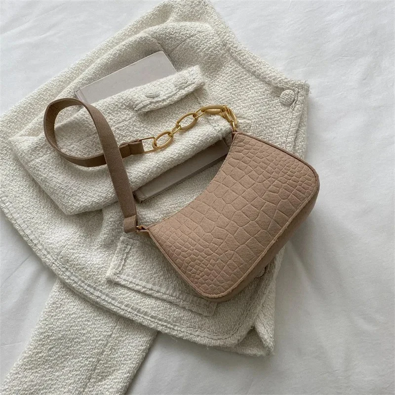 Lady Felt Armpit Design Luxury Tote Released Fashion Ladies Handbag Under Crescent Small Square Bag image 4