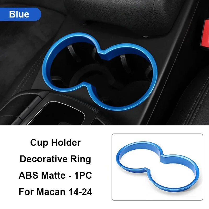 

For Porsche Car Center Water Cup Holder Trim Cover Frame Sticker Interior Modification Macan 2014 2015 2016 2017-2022 2023 2024