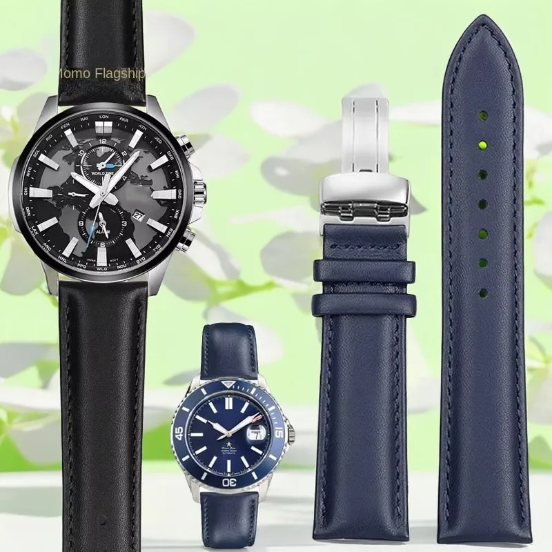 لساعة كاسيو مع الرجال النساء BEM-506 MDV106 Efv-540 جلد البقر معصمه EFR-303 EQB-501 أبو سيف سوار إكسسوارات 20 22 مللي متر