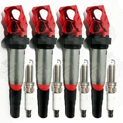 4PCS Ignition Coil Iridium Spark Plugs for BMW 120i 320i X1 X3 Mini UF667 2137551049 12137551260 12137594596 12138616153 