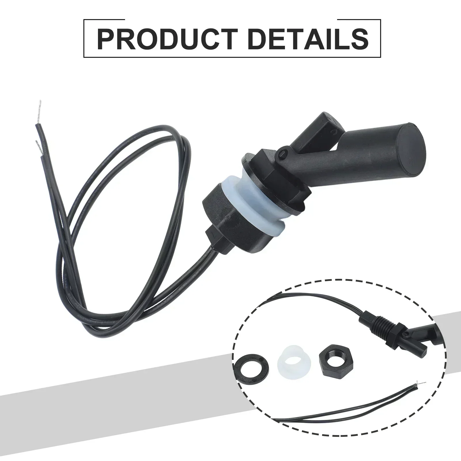 Tank Level Monitoring Black PP Float Switch Flexible Installation Float Switch Float Switch Side-mount Sensor Food-grade PP