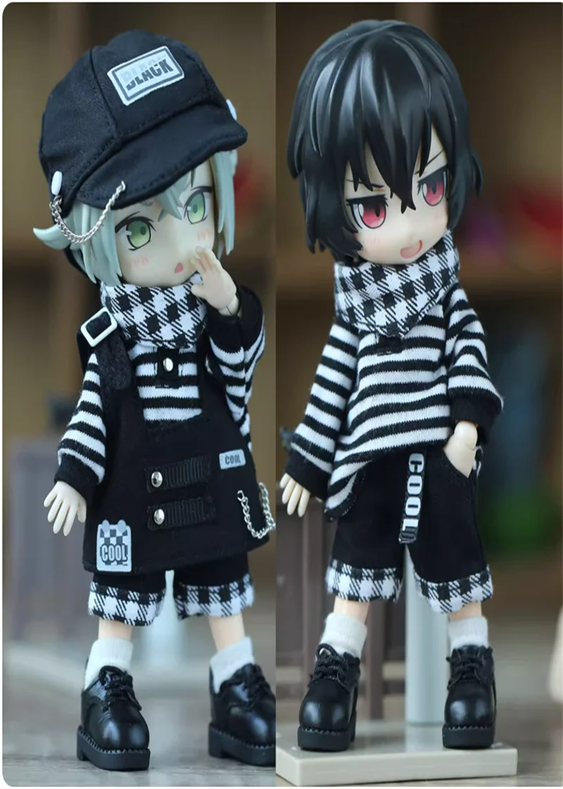 الحلزون 1/12 12 نقطة OB11 ملابس دمى العصرية سوبر كول سترة علوية السراويل طقم قبعات نموذج Ashi 2.0 P9 UFDOLL Bjd الجسم في المخزون