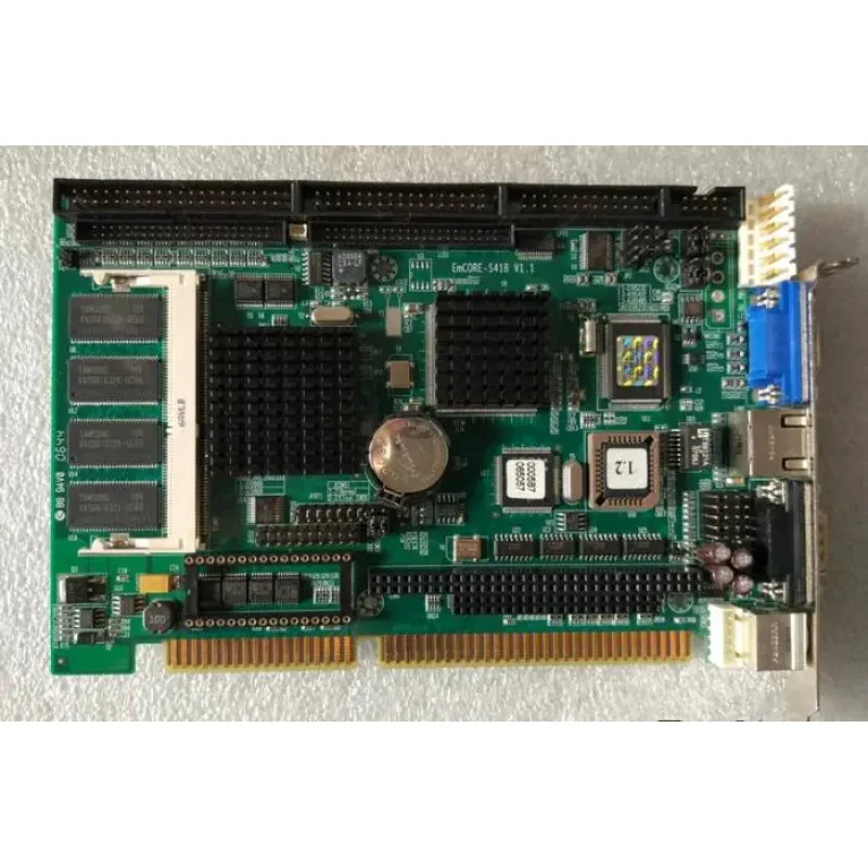100% OK EmCORE-S418 V1.1 Original IPC ISA Bus Industrial Motherboard Half-Size CPU Card PICMG1.0 PC/104 Mainboard wtih CPU RAM