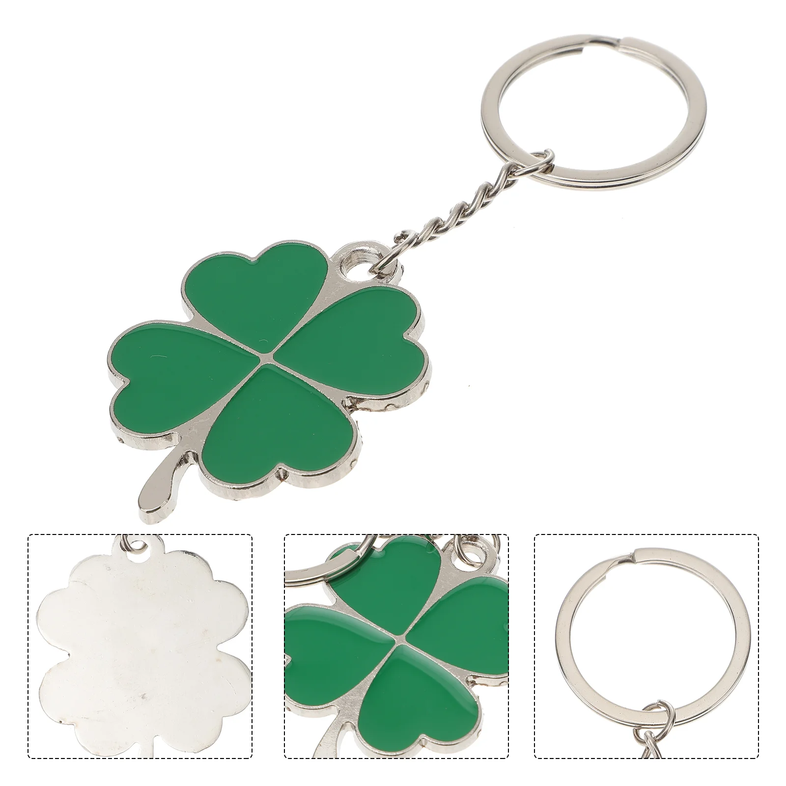 Key Fobs Holder Four Leaf Shamrock Keyring Chain StPatrick Day Gift Man