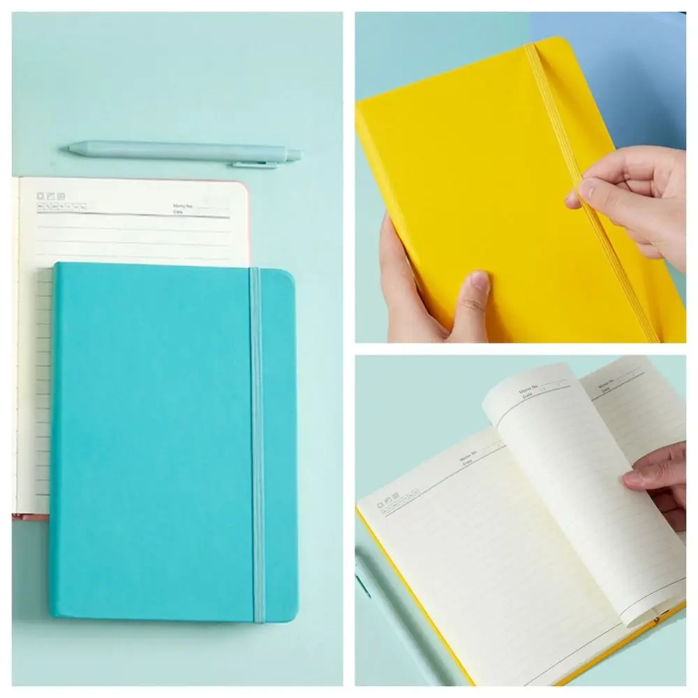 สายรัดยืดหยุ่น A5 โน้ตบุ๊ค Minimalism การเขียน Notepad หนาได้อย่างราบรื่นสีสดสไตล์เรียบง่ายโน้ตบุ๊คนักเรียนธุรกิจ