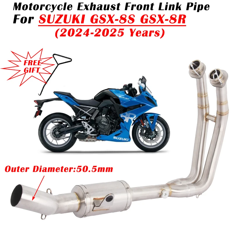 

Выхлопная система Slip-On для мотоциклов SUZUKI GSX-8S GSX-8R GSX 8R 8S 2024 2025: Модифицированный глушитель и передняя соединительная труба 51 мм