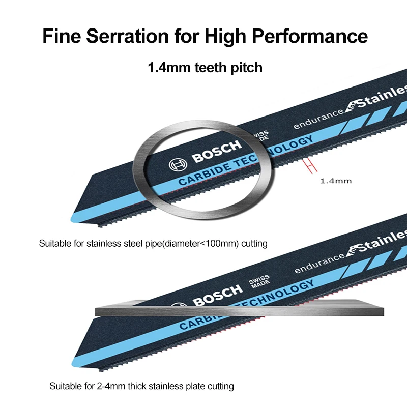 Imagem -03 - Bosch-lâminas de Serra Alternativa Profissionais Corte de Metais Marcenaria Sabre Original S922ehm Peça por Embalagem