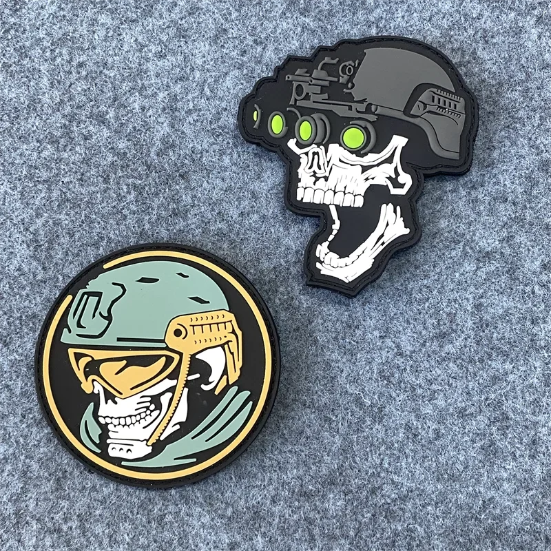 

3D PVC Skull Tactical Patch Military Morale Badge Appliques for Clothing Hook and Loop Armband Backpack Helmet Patches Decorate
