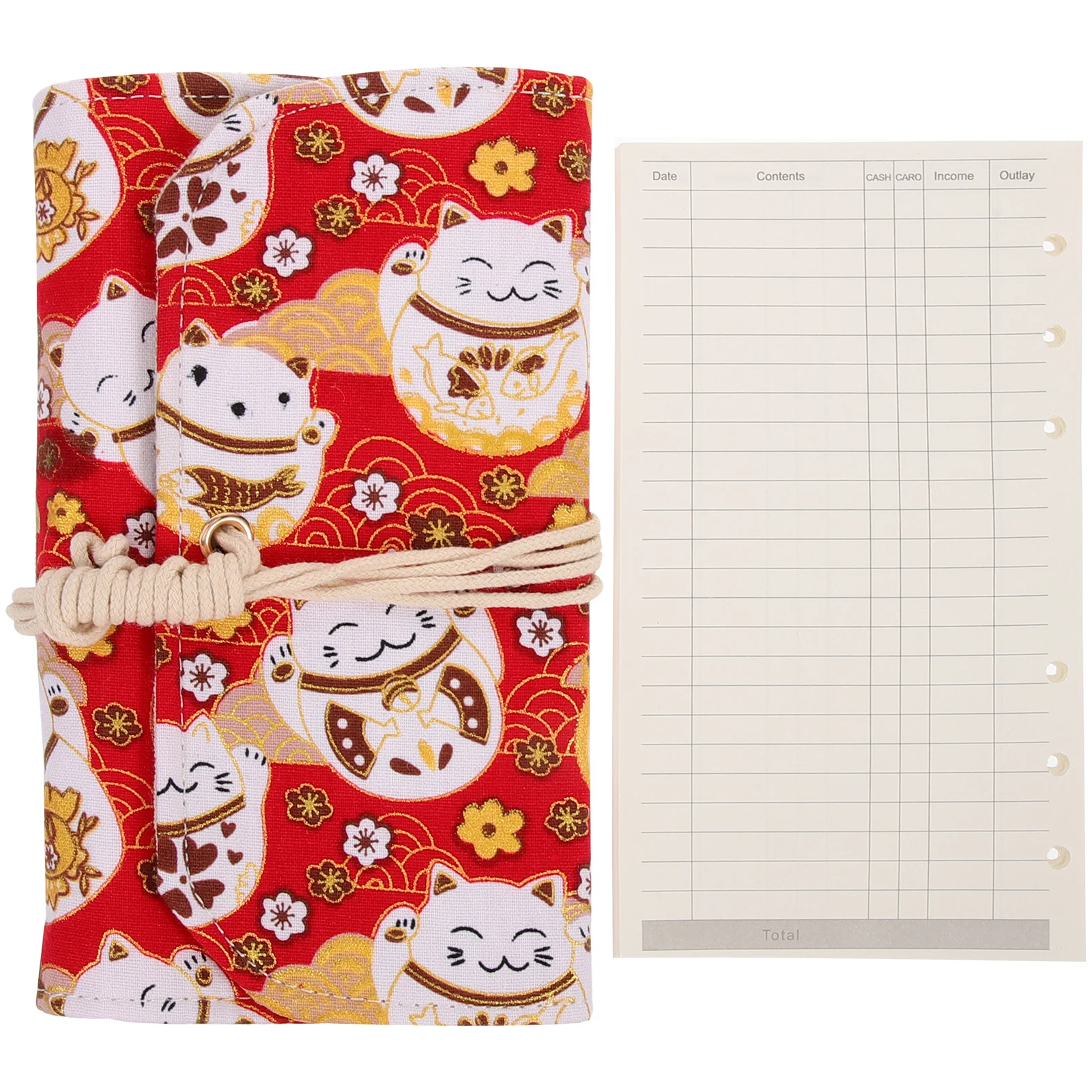 دفتر ملاحظات A6 بتصميم كرتوني لطيف، مخطط توفير المال، منظم مالي محمول ذو أوراق فضفاضة للليابانيين